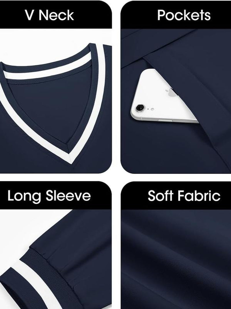 Fisoew Womens 2 Piece Outfits Long Sleeve V Neck Sweatshirt High Waist Running Shorts Sets Loose Fall Workout Tracksuits Outdoor Sports Fabrics Athleisure Set Outfit